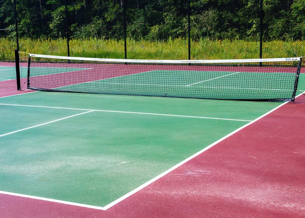 Pickleball court red and green coloring