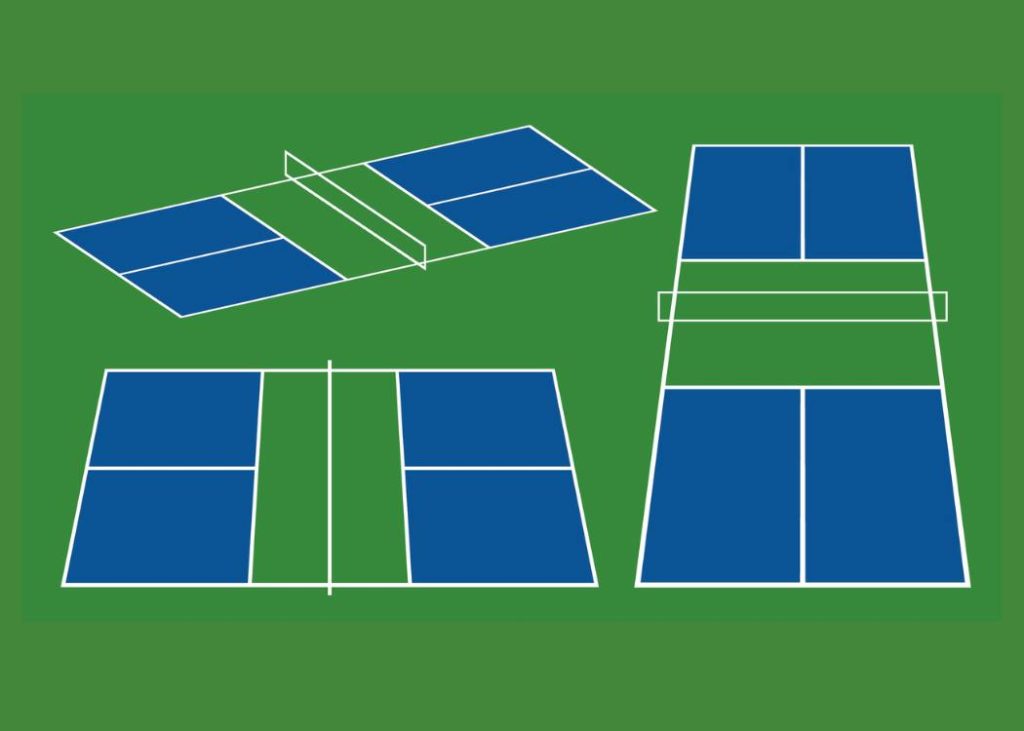 Layouts of pickleball courts graphic